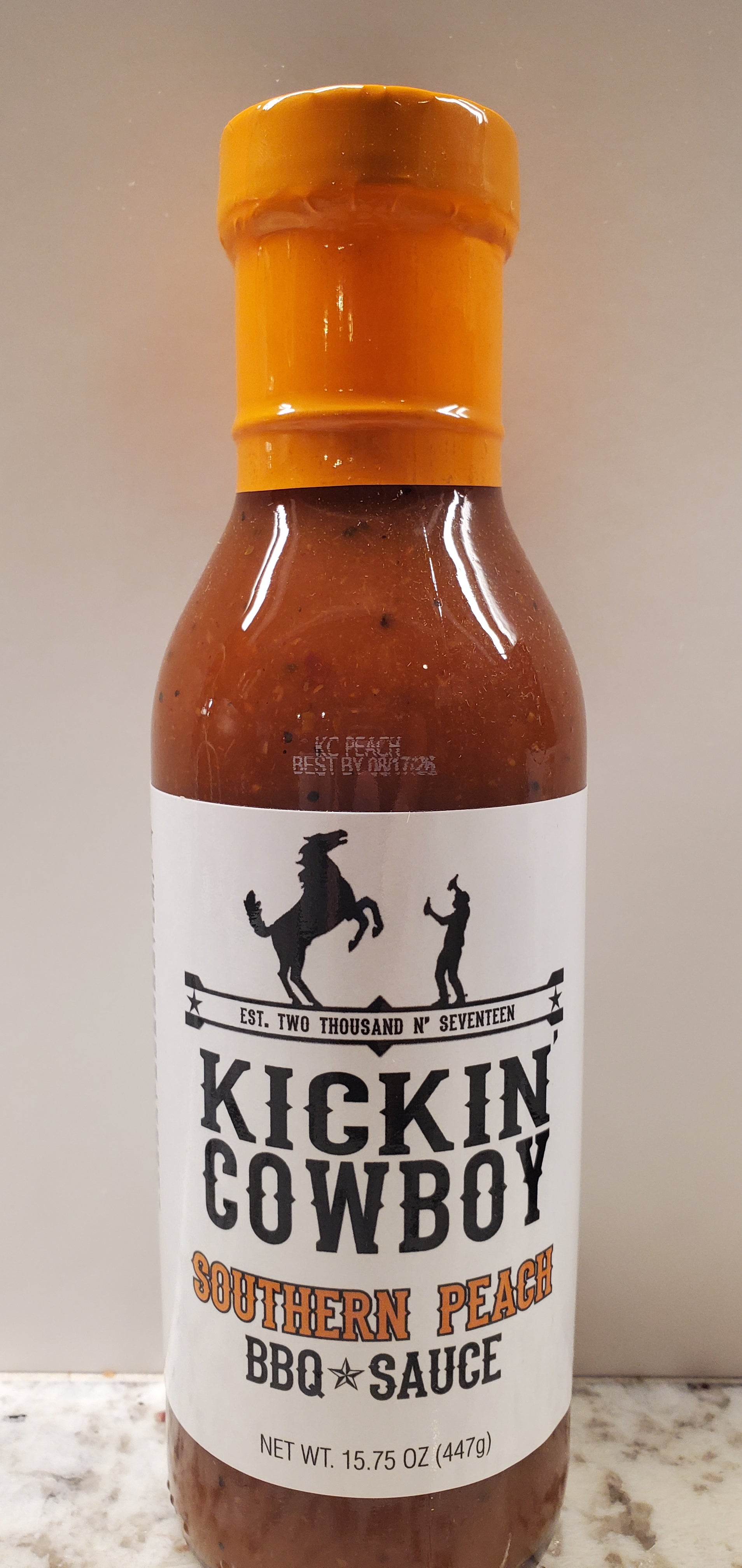 Kickin' Cowboy Southern Peach BBQ Sauce Atlanta BBQ Store
