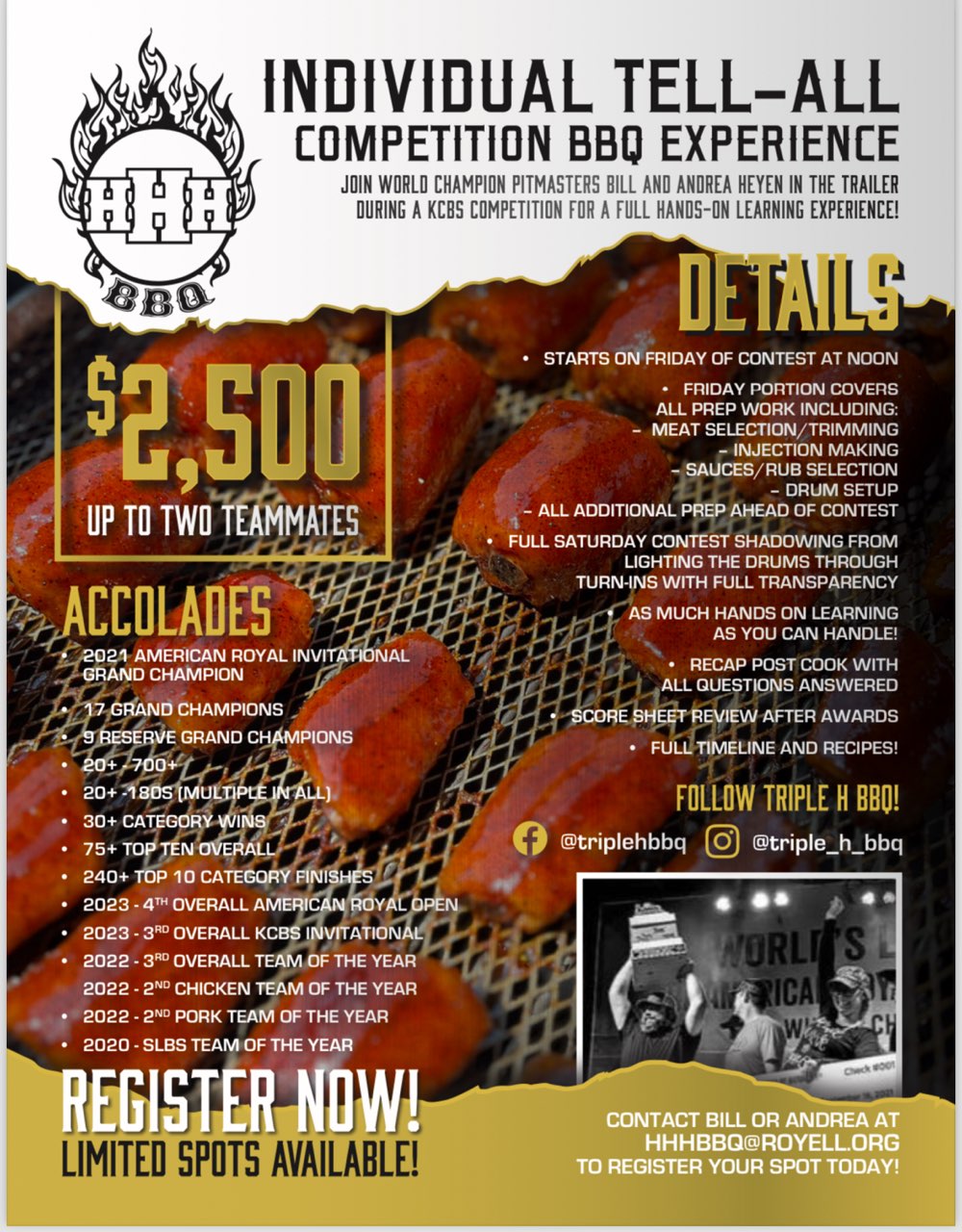 Triple H Raffle for a Tell-All Competition BBQ Experience – Atlanta BBQ ...