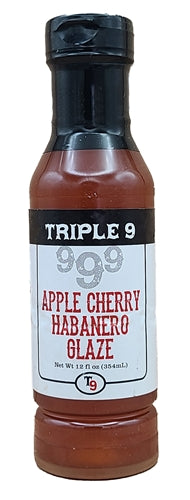 Triple 9 Swine Apple Cherry Habanero  Glaze, 15oz Bottle