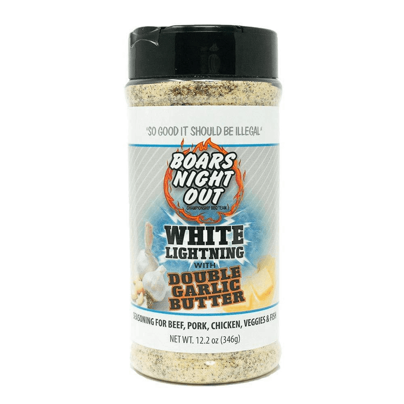 Boars Night Out White Lightning with Double Garlic Butter, 12.2 oz shaker